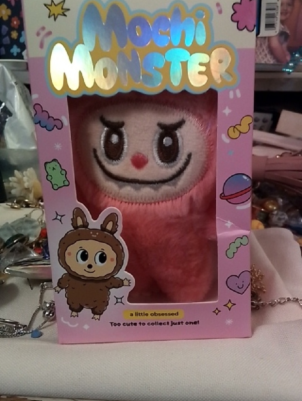 Mochi Monster Plush Stuffed Animal Charm - Pink